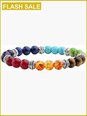 7 Chakra Bracelet Reiki Natural Gemstone Healing Crystal Stone Bracelet Women
